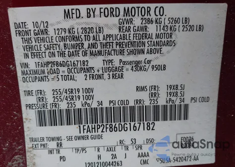 1FAHP2F86DG167182